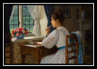 Straying Thoughts (1913) | Edmund Blair Leighton | Painting Art Print | Wall Frame