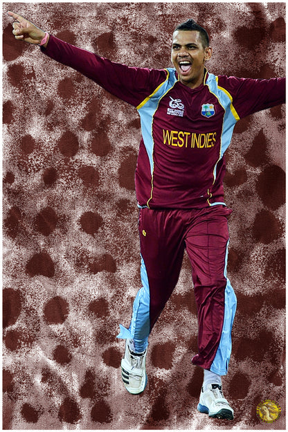 Sunil Narine | Vintage Cricketer | Poster Art Print | Wall Frame