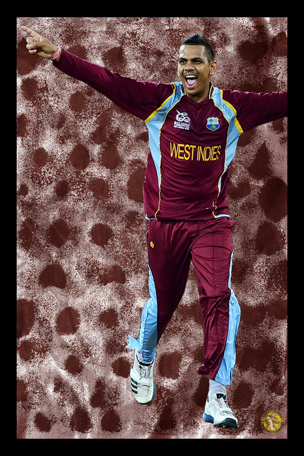 Sunil Narine | Vintage Cricketer | Poster Art Print | Wall Frame