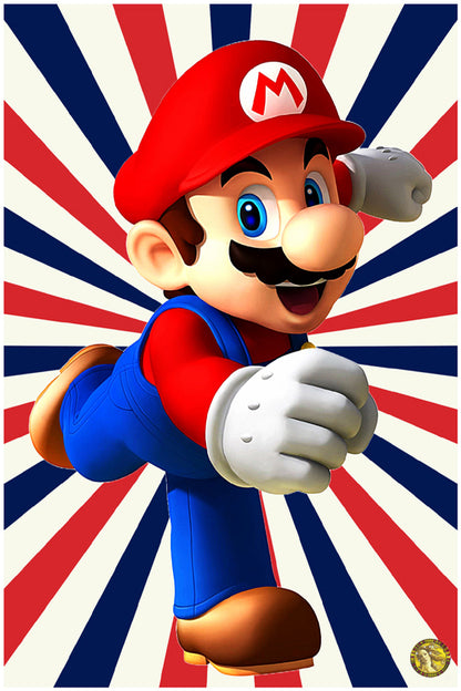 Super Mario | Classic Cartoon Poster | Art Print | Wall Frame