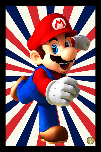 Super Mario | Classic Cartoon Poster | Art Print | Wall Frame