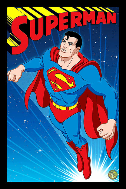 Superman | Classic Anime Poster | Art Print | Wall Frame