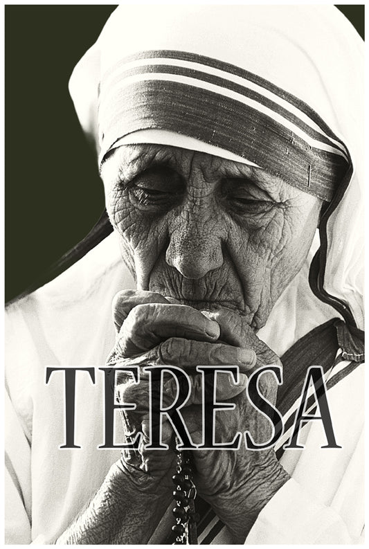 Mother Teresa | Vintage Famous Personalities | Large Poster Art Print | Wall Frame