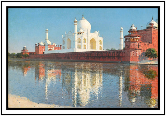 Taj Mahal Mausoleum, Agra (1876) | Vasily Vereshchagin | Painting Art Print | Wall Frame