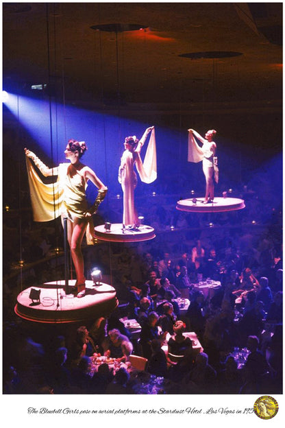 The Bluebell Girls Pose On Aerial Platforms Las Vegas 1958 | Vintage Iconic Photograph | Wall Frame