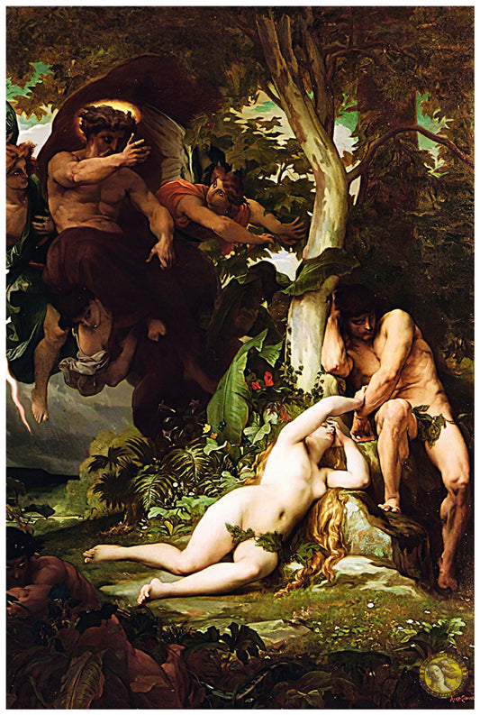 The Expulsion Of Adam And Eve From The Garden Of Paradise | Alexandre Cabanel | Painting Art Print | Wall Frame