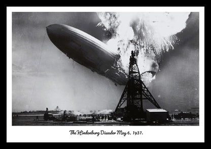 The Hindenburg Disaster 1937 | Vintage Iconic Photograph | Wall Frame