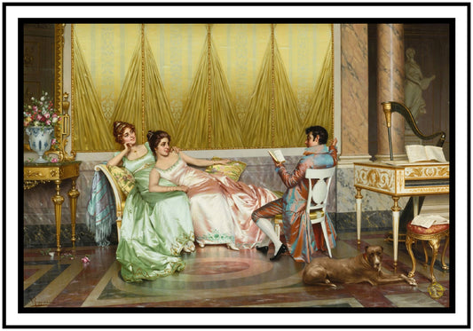 The Poetry Reading | Vittorio Reggianini | Painting Art Print | Wall Frame