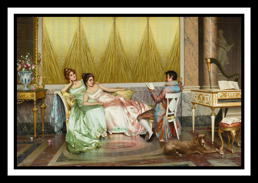 The Poetry Reading | Vittorio Reggianini | Painting Art Print | Wall Frame