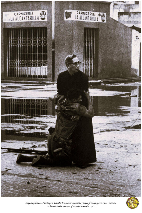 The Priest And The Dying Soldier 1962 | Vintage Iconic Photograph | Wall Frame