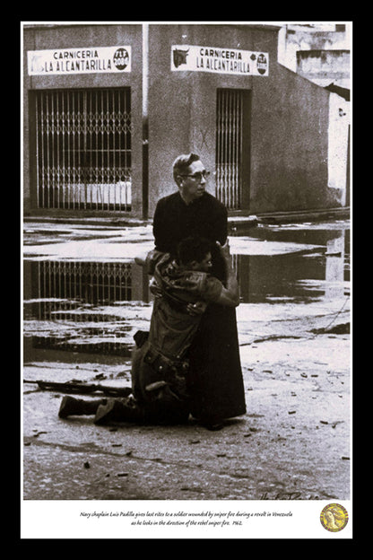 The Priest And The Dying Soldier 1962 | Vintage Iconic Photograph | Wall Frame