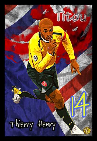 Thierry Henry | Vintage Football Player | Art Print | Wall Frame