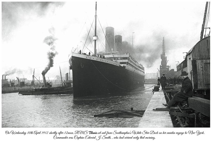 Titanic Leaves Port 1912 | Vintage Iconic Photograph | Wall Frame