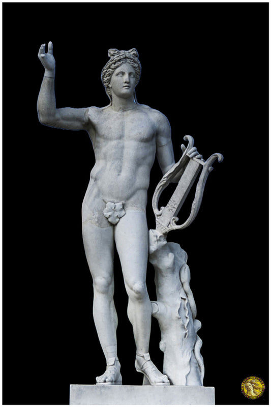 Statue of Apollo with a Lyre | Versailles Palace, France | Vintage Sculptures | Art Print | Wall Frame