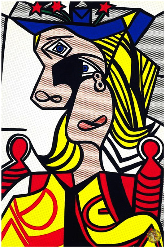 Woman with Flowered Hat (1963) | Roy Lichtenstein | Vintage Pop Art | Large Poster Print | Wall Frame