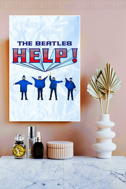 The Beatles | HELP! | Vintage Rock Band | Art Print | Wall Frame