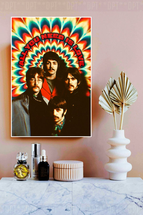 The Beatles | Retro 60's Poster | Vintage Rock Band | Art Print | Wall Frame