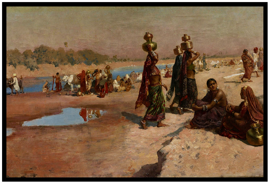 Water Carriers of The Ganges (1885) | Edwin Lord Weeks | Painting Art Print | Wall Frame