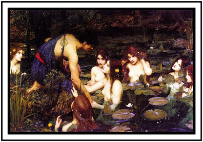 Hylas And The Nymphs (1896) | John William Waterhouse | Painting Art Print | Wall Frame
