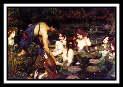 Hylas And The Nymphs (1896) | John William Waterhouse | Painting Art Print | Wall Frame