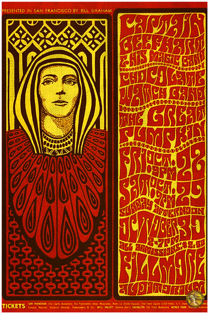 Captain Beefhart | Fillmore (1966) | Vintage Concert Poster | Art Print | Wall Frame