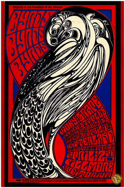 The Byrds | Fillmore (1967) | Vintage Concert Poster | Art Print | Wall Frame