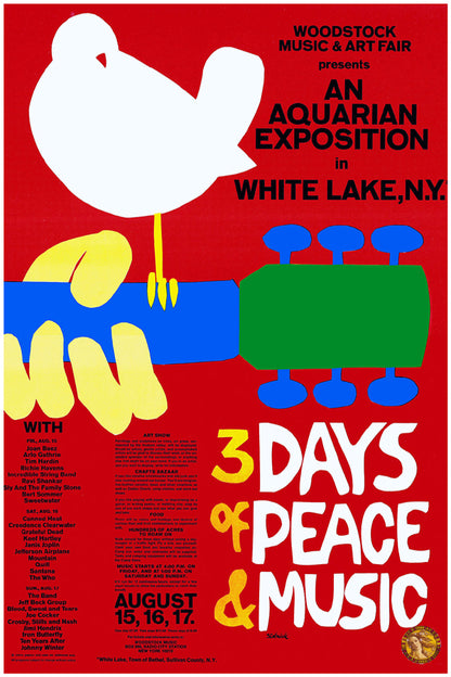 Woodstock | Concert Poster (1969) | Vintage Concert Poster | Art Print | Wall Frame