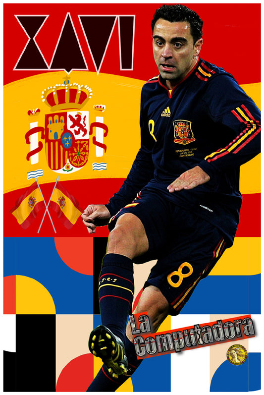 Xavi | Vintage Football Player | Art Print | Wall Frame