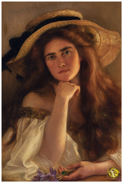 Young Woman In A Large Picture Hat | Albert Lynch | Painting Art Print | Wall Frame