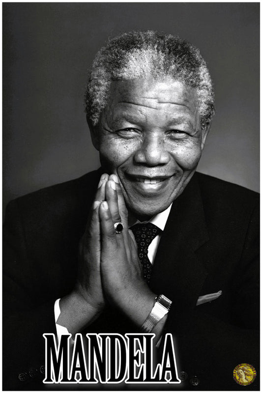 Nelson Mandela | Vintage Famous Personalities | Large Poster Art Print | Wall Frame