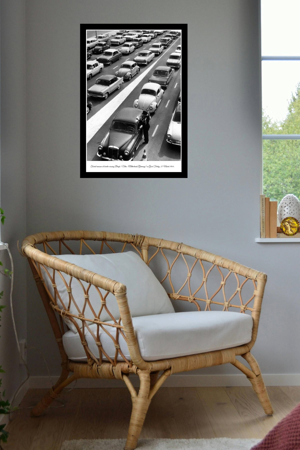 Tourist Invasion At Border Crossing 1964 | Vintage Iconic Photograph | Wall Frame