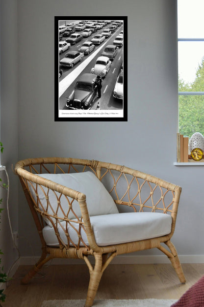 Tourist Invasion At Border Crossing 1964 | Vintage Iconic Photograph | Wall Frame