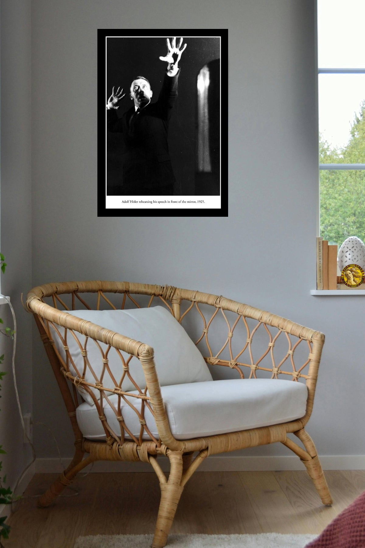 Adolf Hitler Rehearsing His Speech In Front Of The Mirror 1925 | Vintage Iconic Photograph | Wall Frame