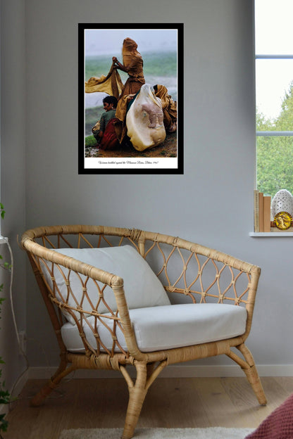 Women Huddled Against The Monsoon Rains Bihar 1967 | Vintage Iconic Photograph | Wall Frame