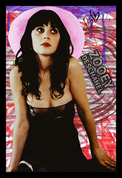 Zooey Deschanel | Vintage Hollywood Actress | Art Print | Wall Frame