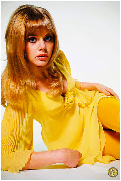 Britt Ekland In A Yellow Dress (1967) | Vintage Fashion Art Print | Wall Frame