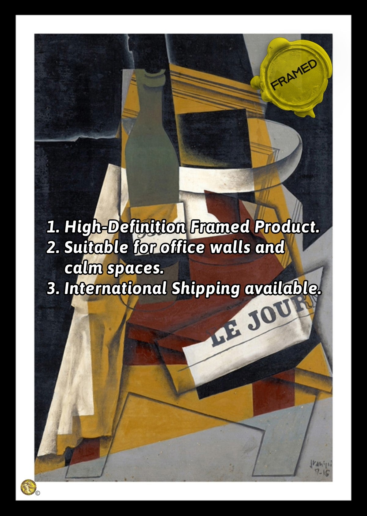 Still Life with the Ace of Spades (1921) | Louis Marcoussis | Abstract Geometric Art Print | Wall Frame