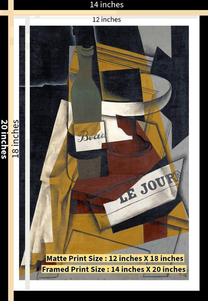 The Bottle of Anís del Mono (1914) | Juan Gris | Abstract Geometric Art Print | Wall Frame