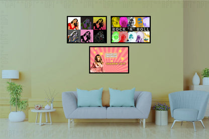 ROCK 'N' ROLL | Music Legacy 1960s 1970s | Psychedelic Pop Artwork | Art Print | Wall Frame