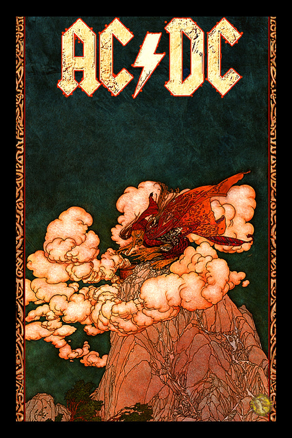 AC/DC | Pacific Coliseum (1991) |  Vintage Concert Poster | Art Print | Wall Frame