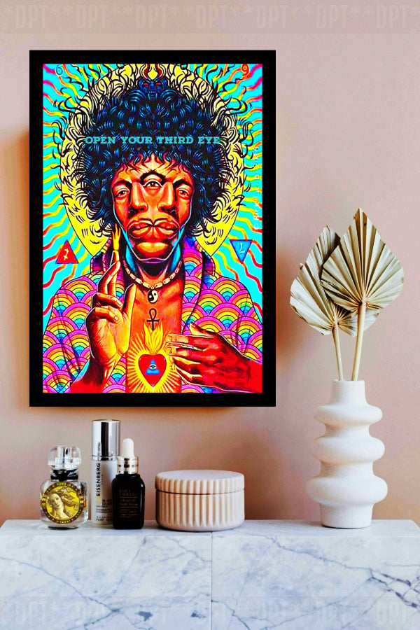 Jimi Hendrix | Vintage Music Artist | Art Poster Print | Wall Frame