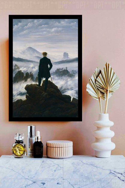 Wanderer Above The Sea Of Fog (1818) | Caspar David Friedrich | Painting Art Print | Wall Frame