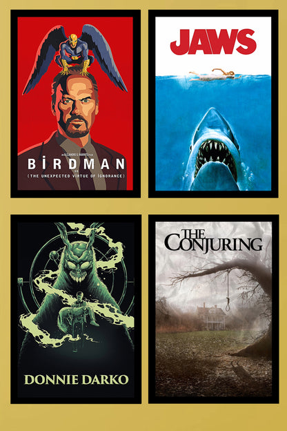 Daunting Movie Collection: Set of 4 | Hollywood Movie Posters | Wall Frames