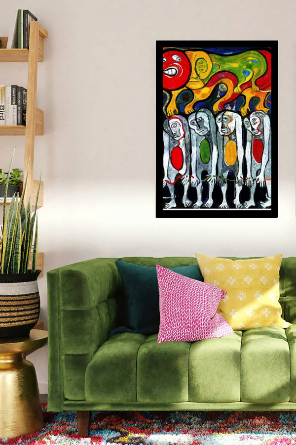 The Crowd | Raquel Forner | Surrealist Painting Artwork | Art Print | Wall Frame