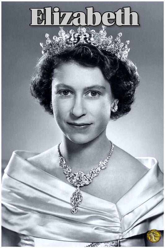 Queen Elizabeth II | Vintage Famous Personalities | Large Poster Art Print | Wall Frame