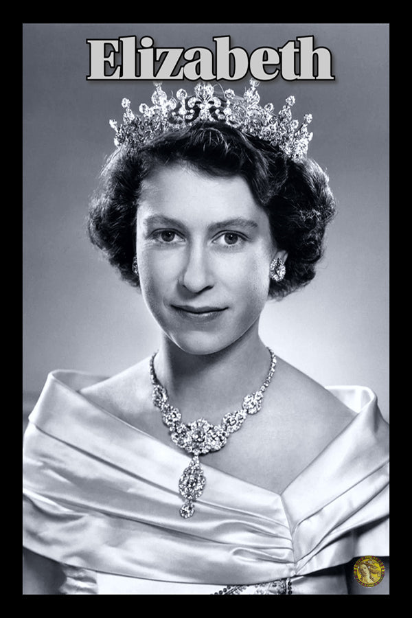 Queen Elizabeth II | Vintage Famous Personalities | Large Poster Art Print | Wall Frame