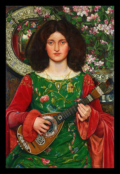 Musica (Melody) Woman Playing Guitar (1897) | Kate Elizabeth Bunce | Painting Art Print | Wall Frame